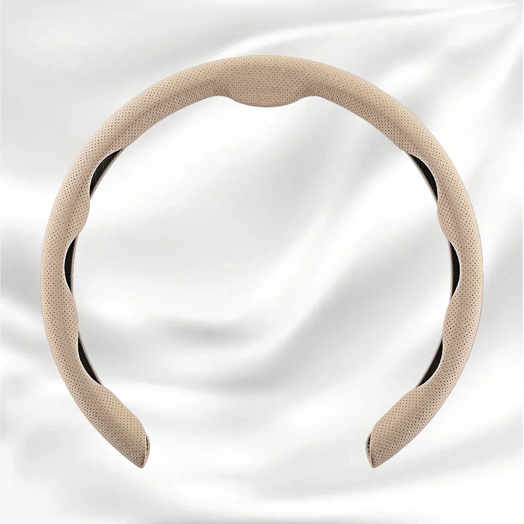 Nexi Customized Car Logo Breathable Ultra-thin 5D Leather & Carbon Car Steering Wheel Cover Universal Fit